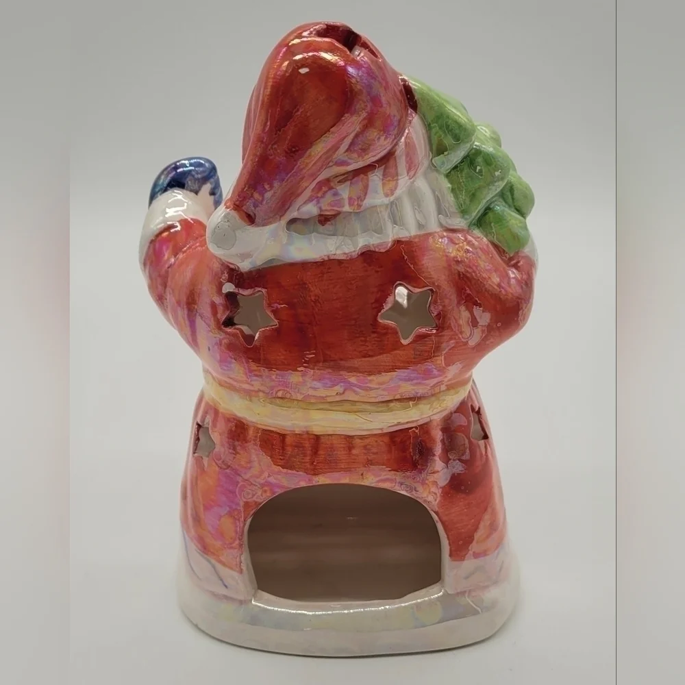 Holiday Traditions Santa Candle Holder Decor Christmas Xmas set of 2​​​